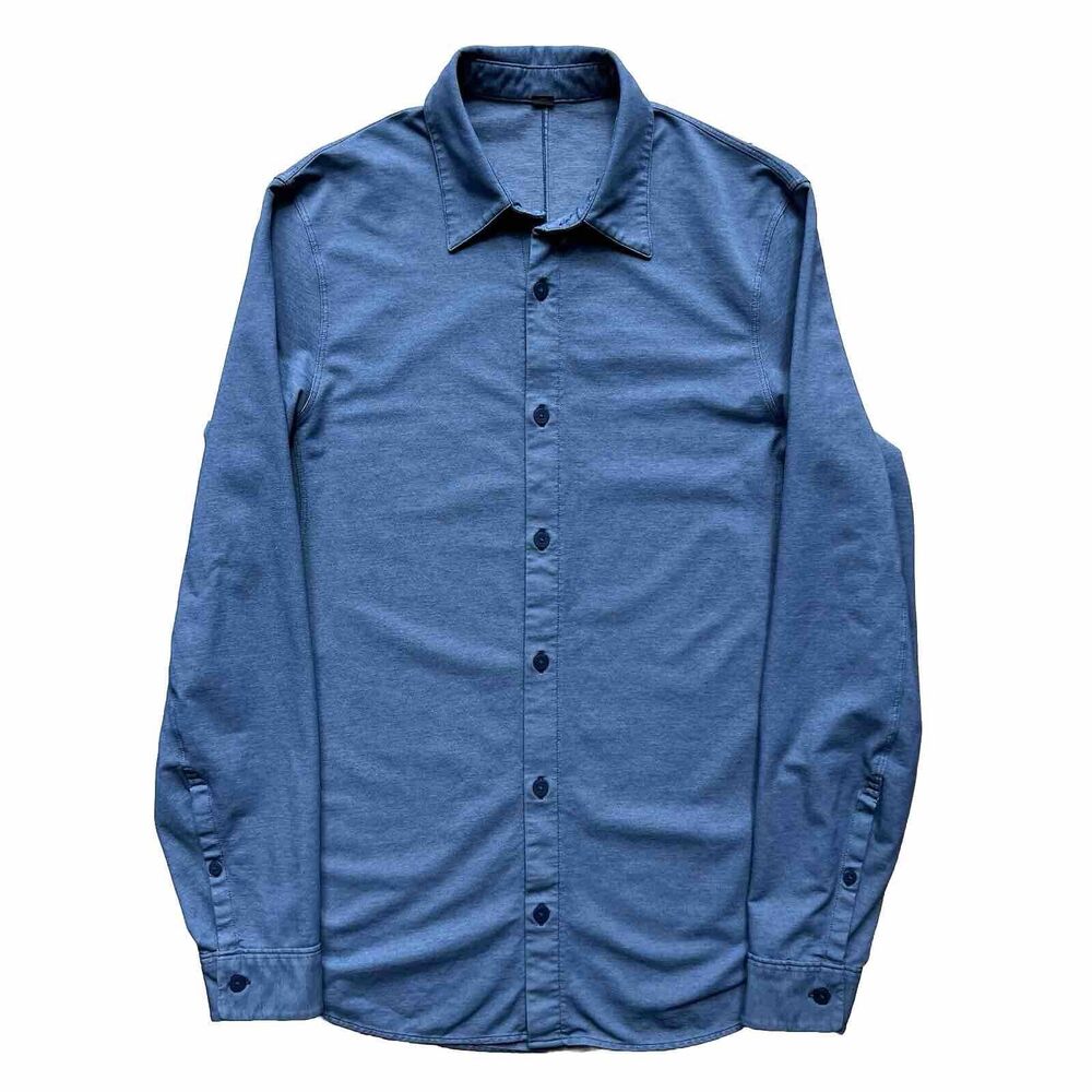 Lululemon Button Down Shirt S Blue Casual Workwear Commission ABC Lightweight
